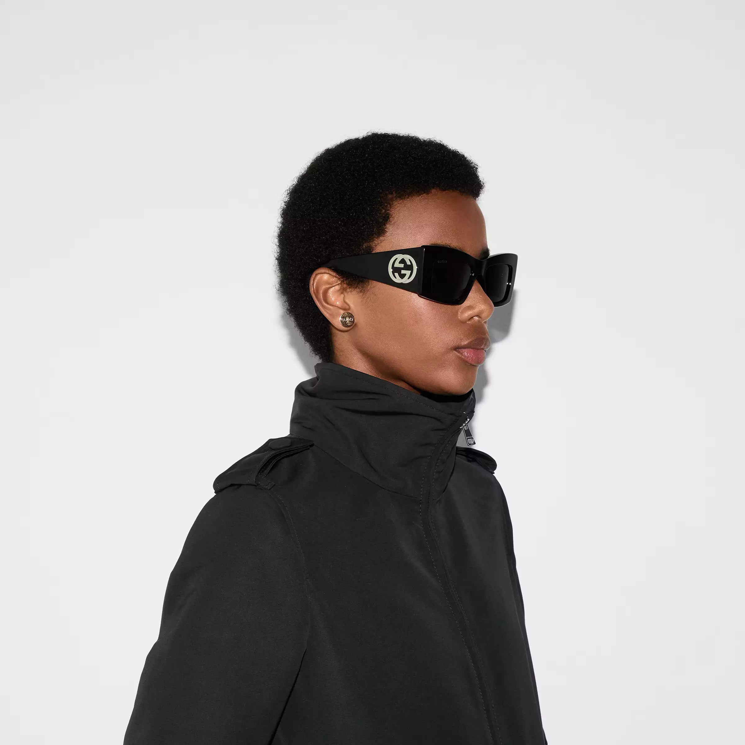 Occhiali da sole Gucci con montatura quadrata - Nero
