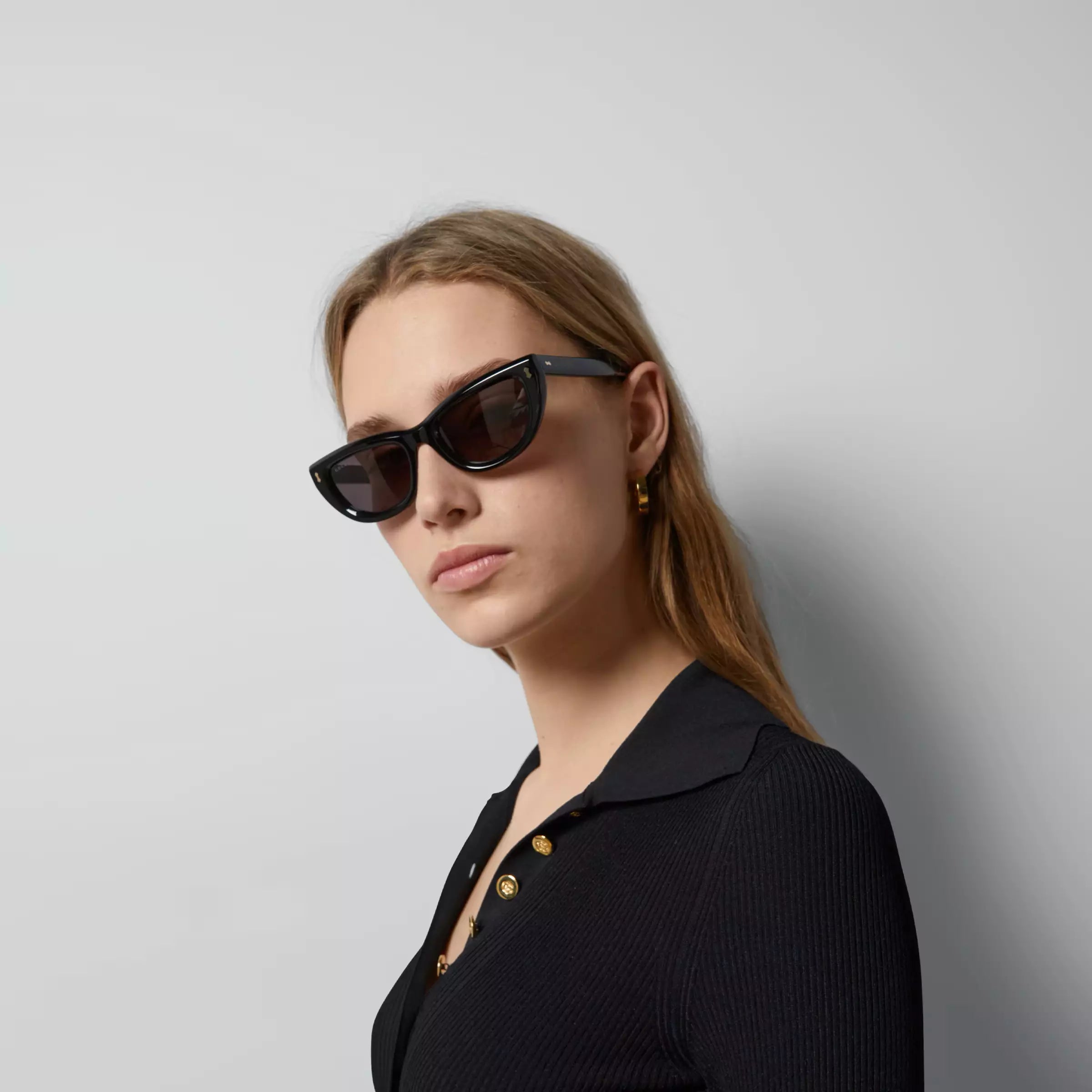 Occhiali da sole Gucci con montatura cat-eye - Acetato nero