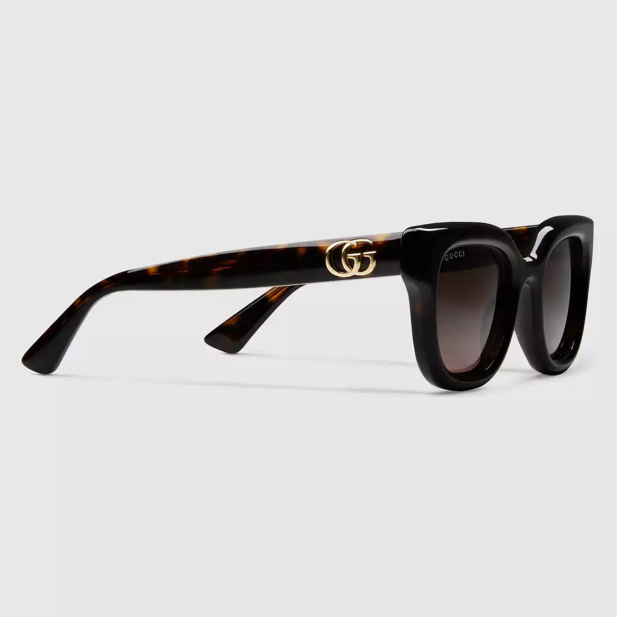 Occhiali da sole Gucci con montatura rotonda - Marrone scuro