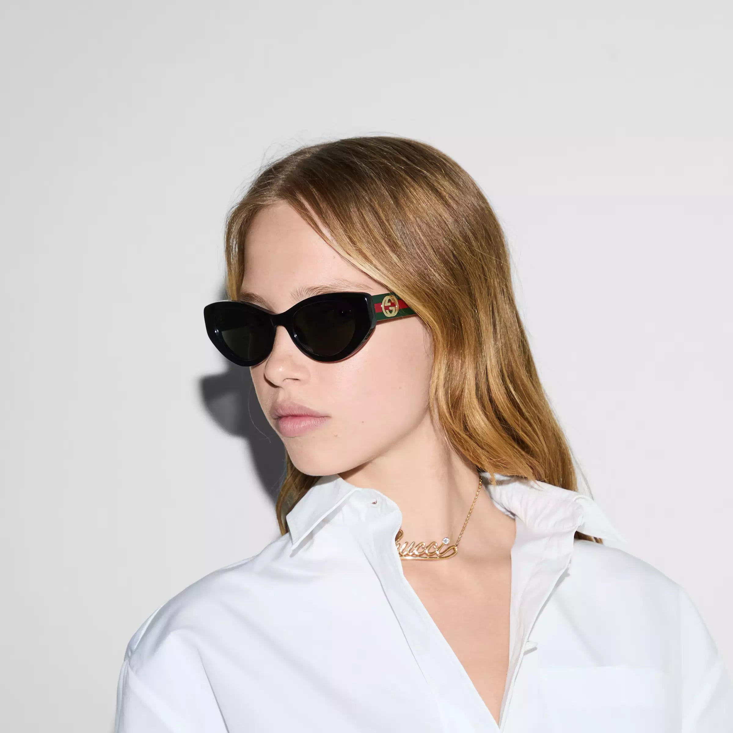 Occhiali da sole Gucci con montatura cat-eye - Nero