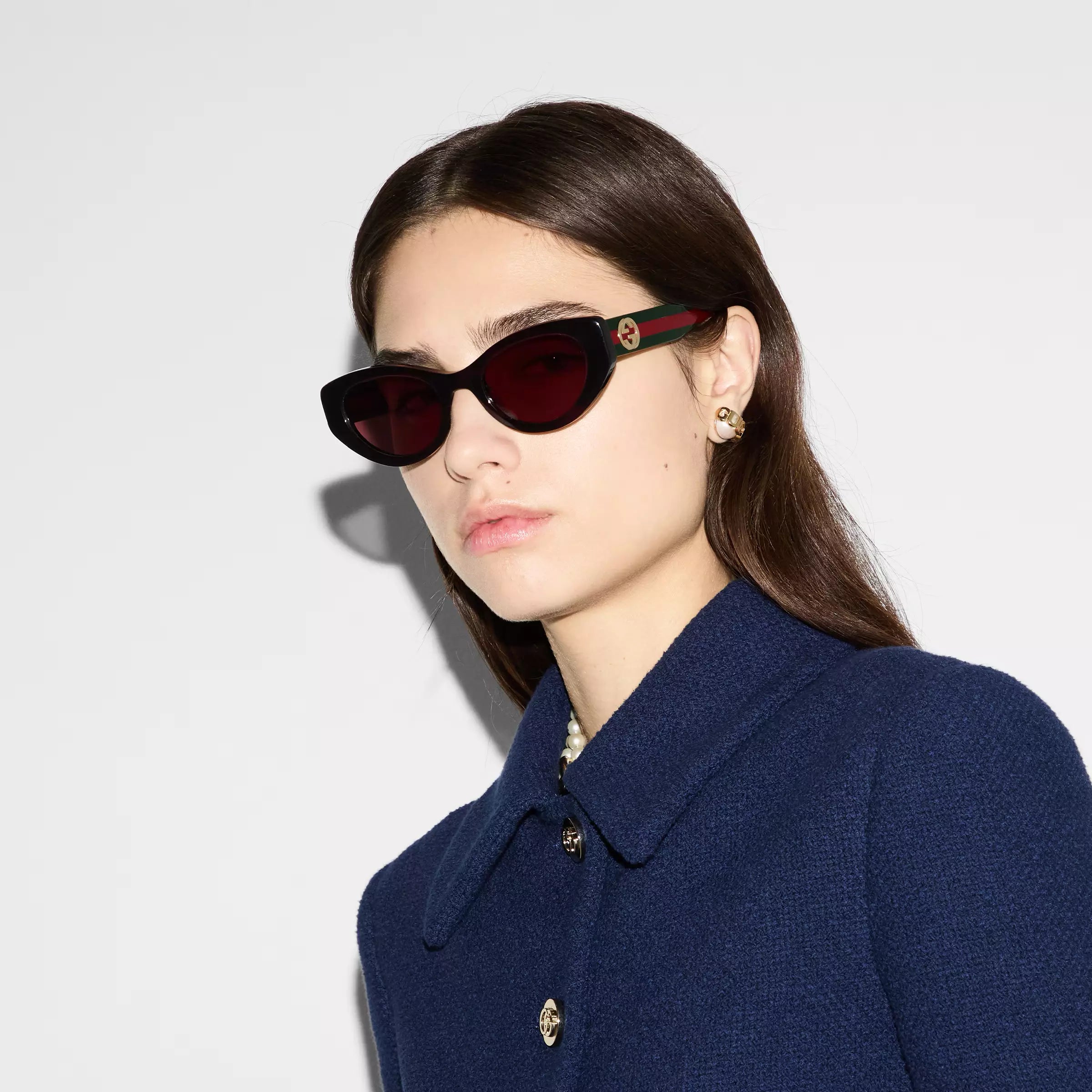 Occhiali da sole Gucci con montatura cat-eye - Marrone